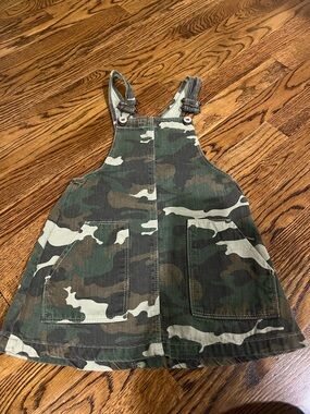 Zara Kids Denim Camoflauge Jumper w/ adjustable straps Size 6